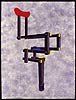 Confused Axonometric (Trimetric) Projection of Red - Blue Crutch 1987