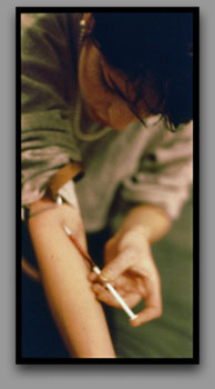 Intravenous use of Heroin  - click to enlarge