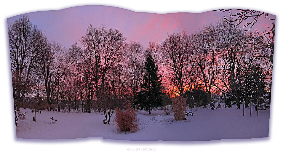 Sunrise from our gardens - click to enlarge image