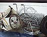 Fieke Ainslie donated an old wheelchair found on the property of the Johannesburg Arts Foundation - Jan. 14, 2002.